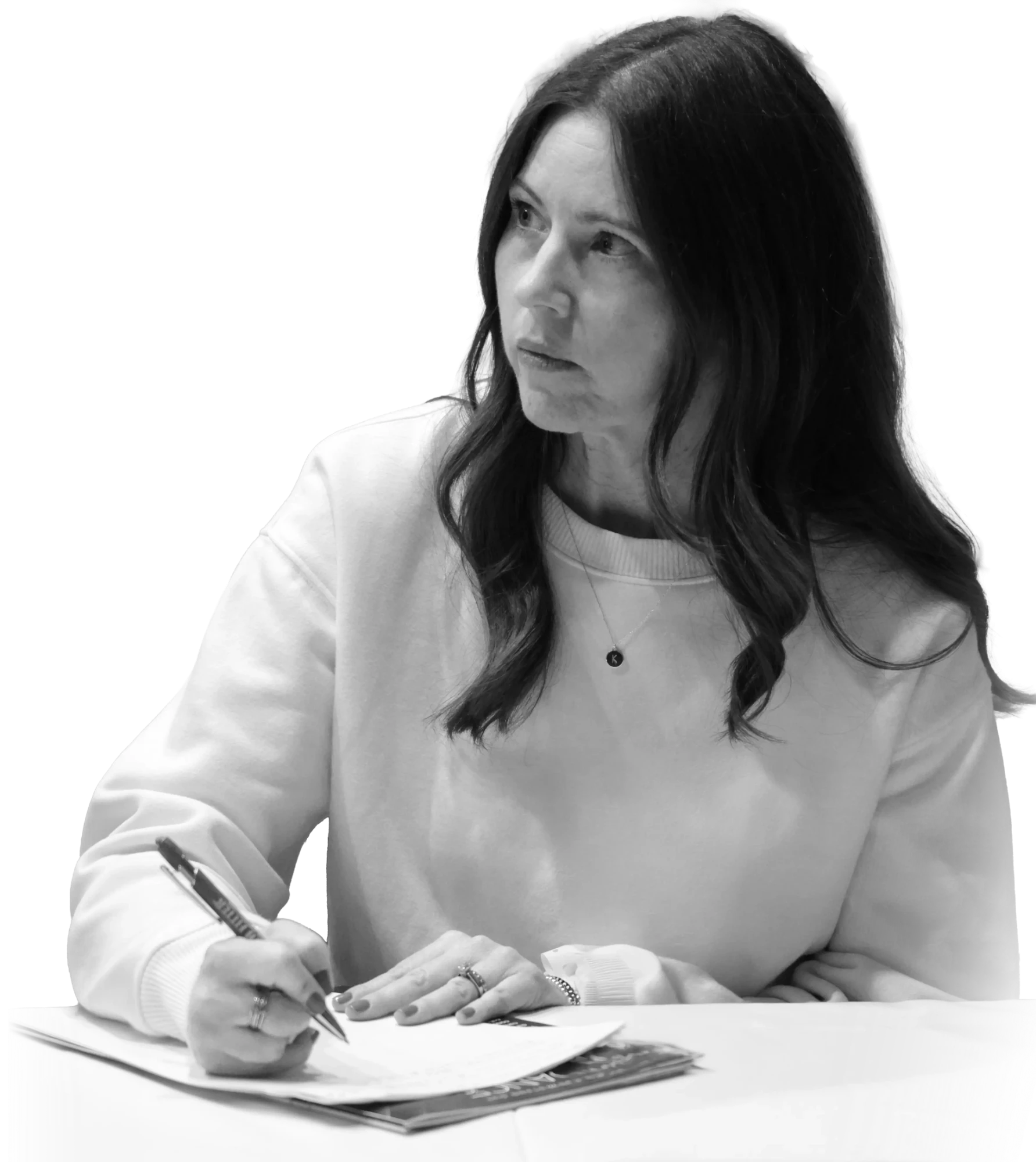 Supporter writing notes during a DanceForward session